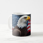 Mug Pygargue à tête blanche avec drapeau américain Art (Devant gauche)