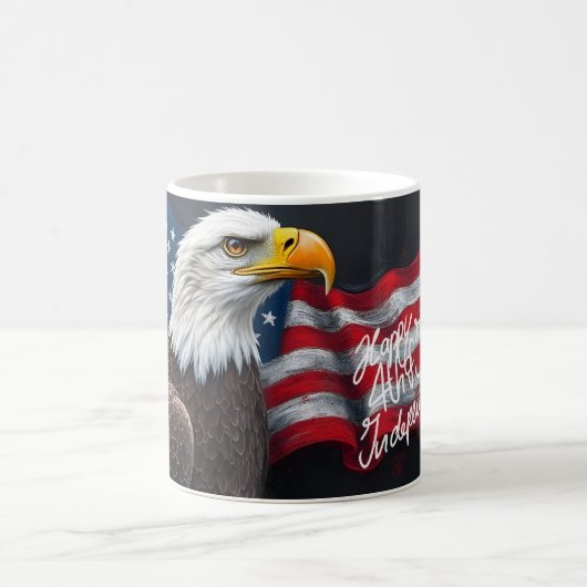 Mug Pygargue à tête blanche avec drapeau américain Art (Centre)