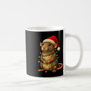 Mug Pyjama de Noël pour rat drôle de lumières de Noël