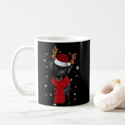 Mug Pyjama léger Black Lab Labrador Christmas Tree (Avec donut)