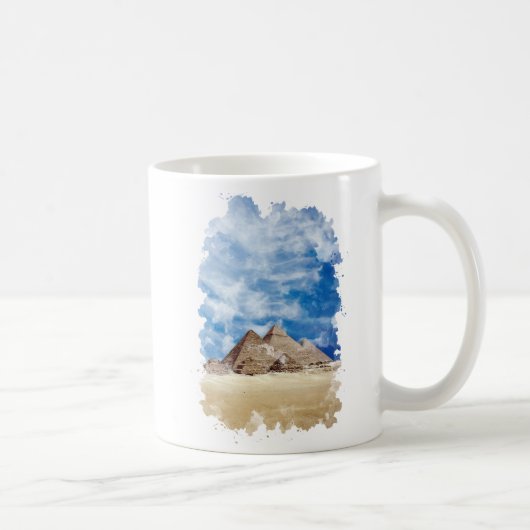 Mug Pyramide de Gizeh Egypte aquarelle Art (Droite)
