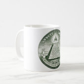 Mug Pyramide d'Illuminati de franc-maçon de billet (Devant gauche)
