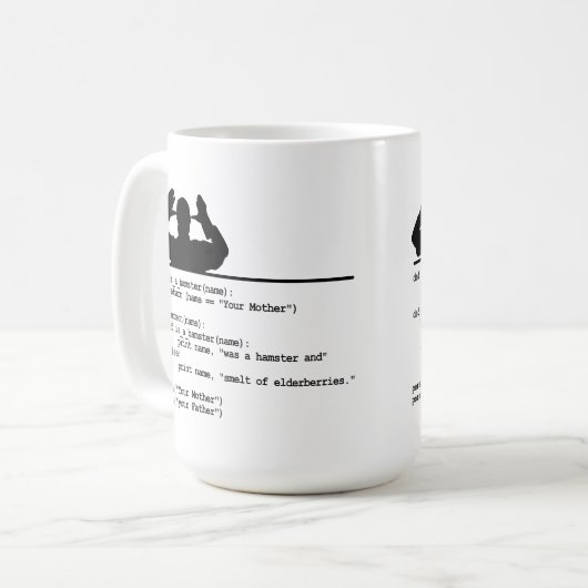 Mug Python Code-Votre mère était un hamster (Devant gauche)
