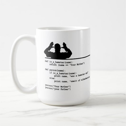 Mug Python Code-Votre mère était un hamster (Gauche)