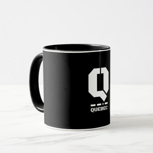 Mug Q(Québec) Code alphabétique et morse de l'OTAN (Devant gauche)