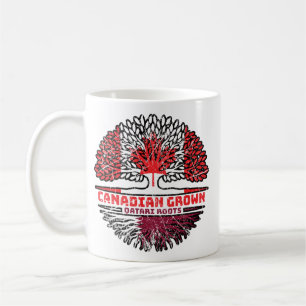 Mug Qatari Qatar Canadian Canada Tree Roots Flag