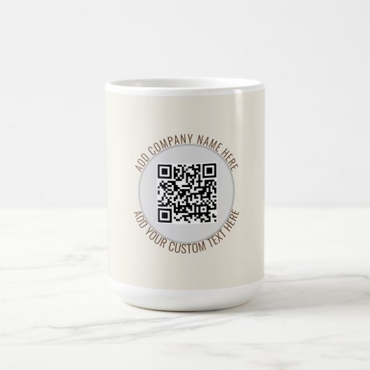 Mug QR Code minimaliste gris simple (Centre)
