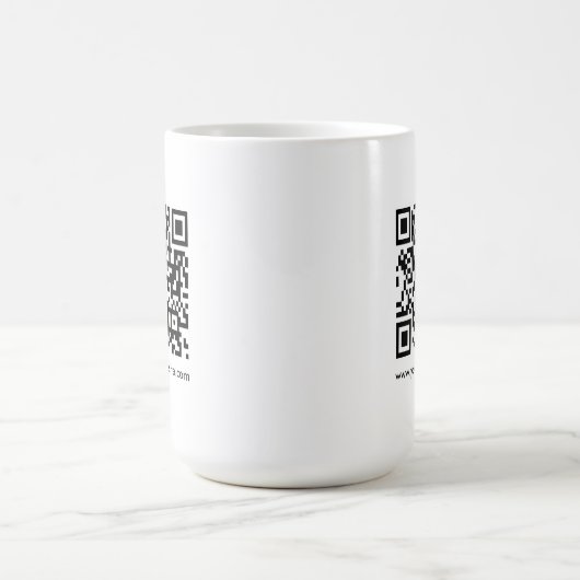 Mug QR Code Scan Me Website Url Modèle Blanc Grand (Centre)