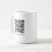 Mug QR Code Scan Me Website Url Modèle Blanc Grand (Devant gauche)