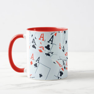Mug Quad Aces Poker Cartes Motif,