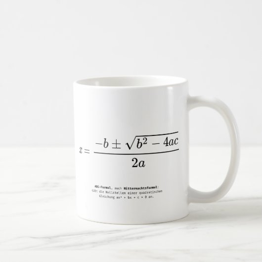 Mug Quadratic Equation Design (Droite)