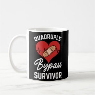 Mug Quadruple Bypass Survivante Coronaire Artère Coeur