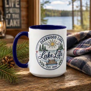 Mug Quai de pins fantaisiste du lac Deerwood Lake Life