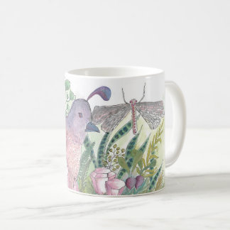 Mug Quail assis dans les cristaux