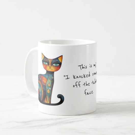 Mug Quaint "I Knocked Something off the Table" Face  (Devant gauche)