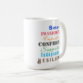Mug Qualités des grandes femmes amusant Motivationnel  (Devant droit)