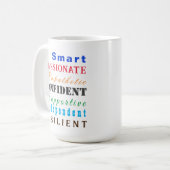 Mug Qualités des grandes femmes amusant Motivationnel  (Devant gauche)