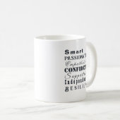 Mug Qualités des grandes femmes, Inspirationnelle, Élé (Devant droit)