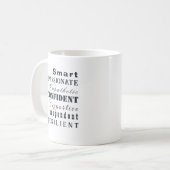 Mug Qualités des grandes femmes, Inspirationnelle, Élé (Devant gauche)