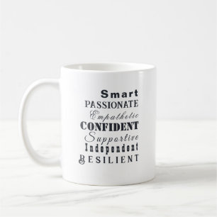 Mug Qualités des grandes femmes, Inspirationnelle, Élé