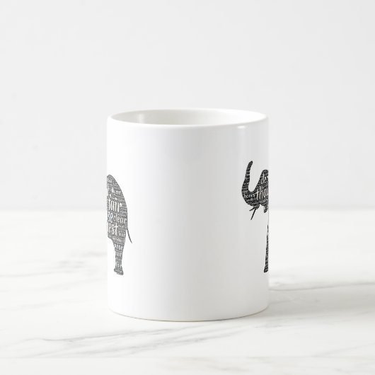 Mug Qualités d'un nuage de mots d'éléphant (Centre)