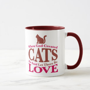 Mug Quand Dieu a créé des chats