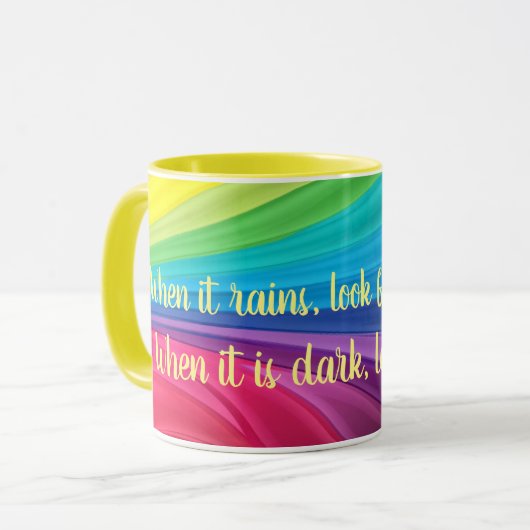 Mug Quand Il Pleut Chercher Rainbows Ajouter Un Nom Ca (Devant gauche)