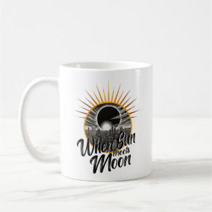 Mug Quand le soleil rencontre la lune, noir blanc Skyl