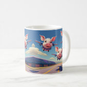 Mug Quand les cochons volent drôles de cochons d'avion (Devant droit)