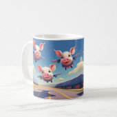 Mug Quand les cochons volent drôles de cochons d'avion (Devant gauche)