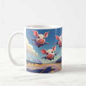 Mug Quand les cochons volent drôles de cochons d'avion (Gauche)