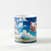 Mug Quand les cochons volent les cochons ailés drôles (Centre)