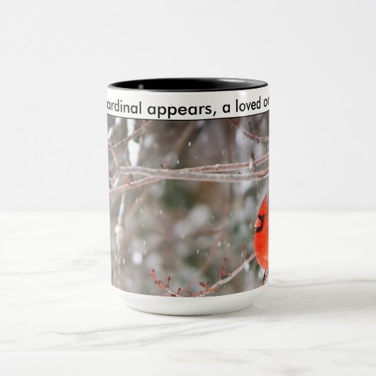 Mug Quand un cardinal apparaît, aimé est près (Centre)