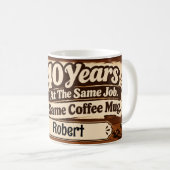 Mug Quarante Ans Même Emploi Même Café (Devant droit)