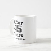 Mug quarante-cinquième Anniversaire (drôle) (Devant gauche)