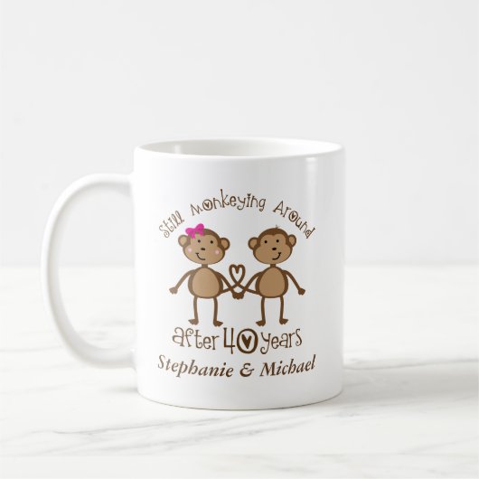 Mug Quarantième anniversaire de mariage drôle son que (Gauche)