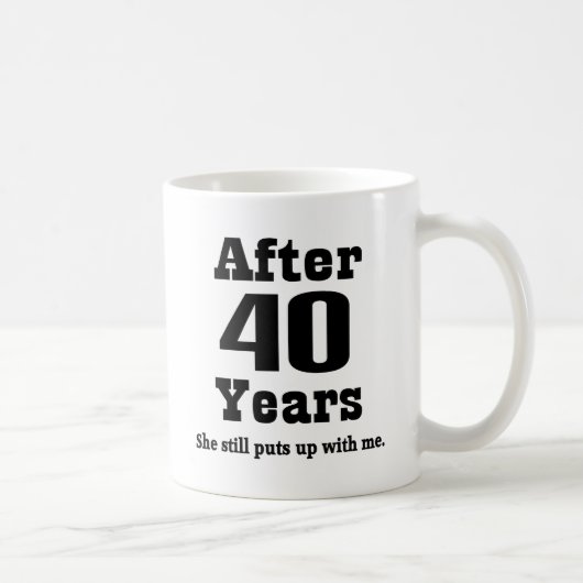 Mug quarantième Anniversaire (drôle) (Droite)