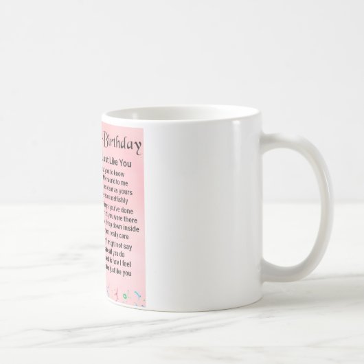 Mug quarantième anniversaire - poème de soeur (Droite)