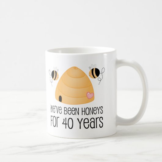 Mug quarantième Cadeau de couples d'anniversaire (Droite)