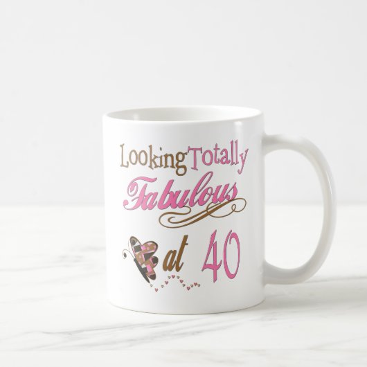 Mug quarantième Cadeaux d'anniversaire (Droite)