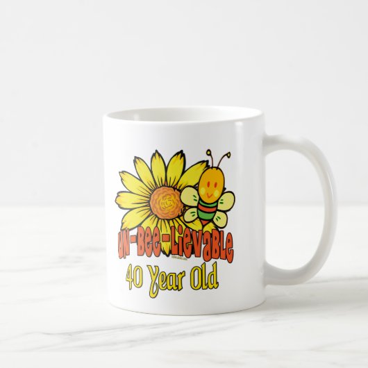 Mug quarantième Cadeaux d'anniversaire (Droite)
