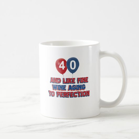 Mug quarantième conceptions an d'anniversaire (Droite)