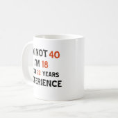 Mug quarantième conceptions d'anniversaire (Devant gauche)