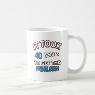 Mug quarantième conceptions d'anniversaire d'année
