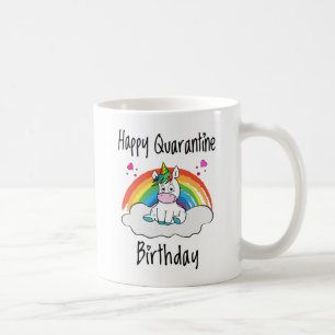 Mug Quarantine Anniversaire Unicorn arc-en-ciel