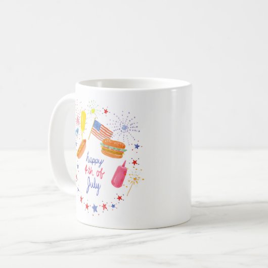 Mug Quart juillet Watercolor BBBQ (Devant gauche)