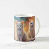 Mug Quatre chats blancs mignons (Devant droit)
