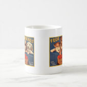 Mug Quatre chiens vintages d'étiquette de caisse de (Centre)