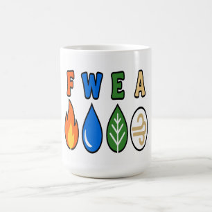 Mug Quatre éléments Typographie Jaune - Énergie de la
