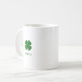 Mug Quatre feuilles Clover Emerald Green Lucky Custom  (Devant gauche)